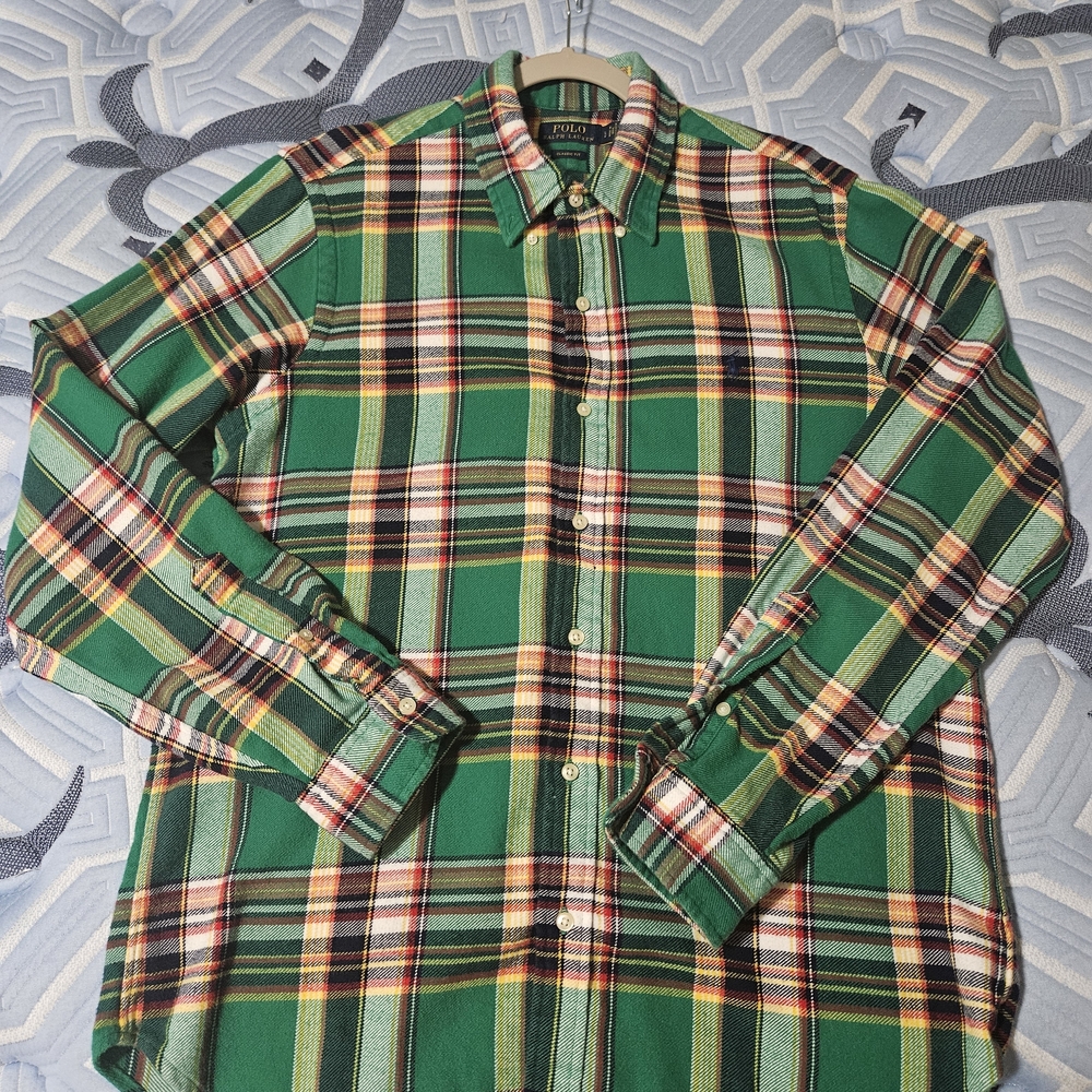 Polo by Ralph Lauren Green Plaid Men's Shirt